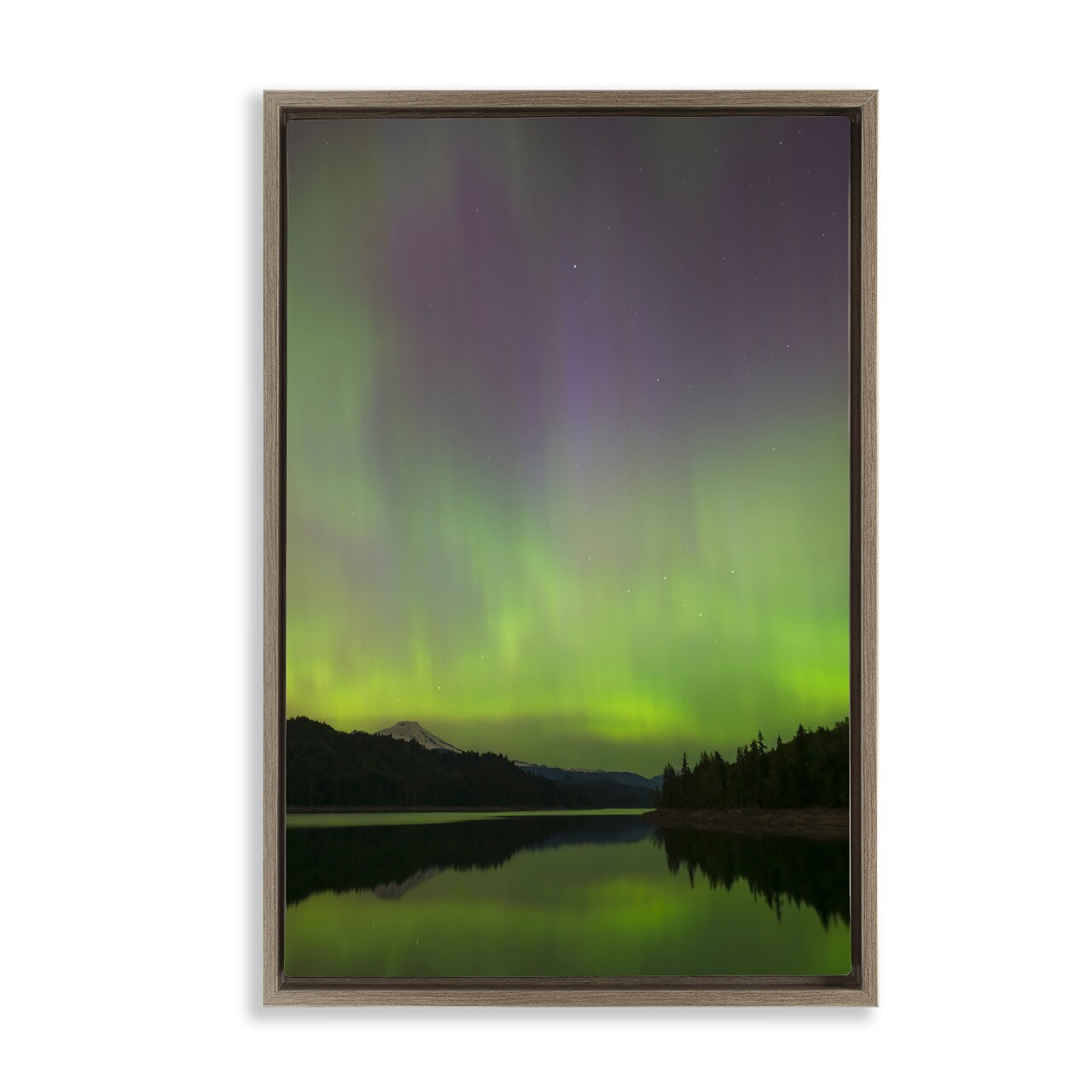 Stupell Industries Green Aurora Landscape Floating Frame Design by Nancy Crowell